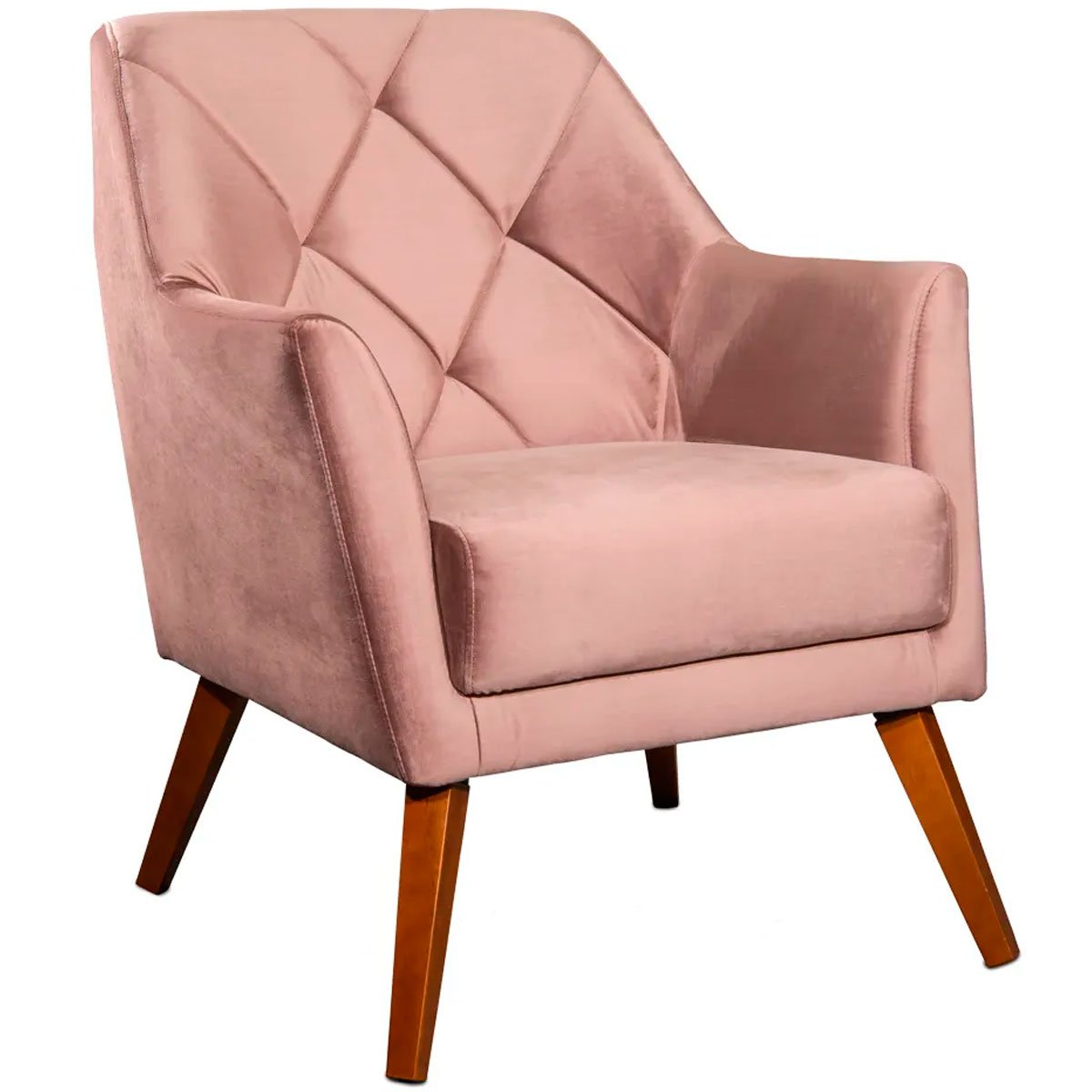 Kit 2 Poltronas para Sala e Escritório Decorativas Héstia Veludo Rosê