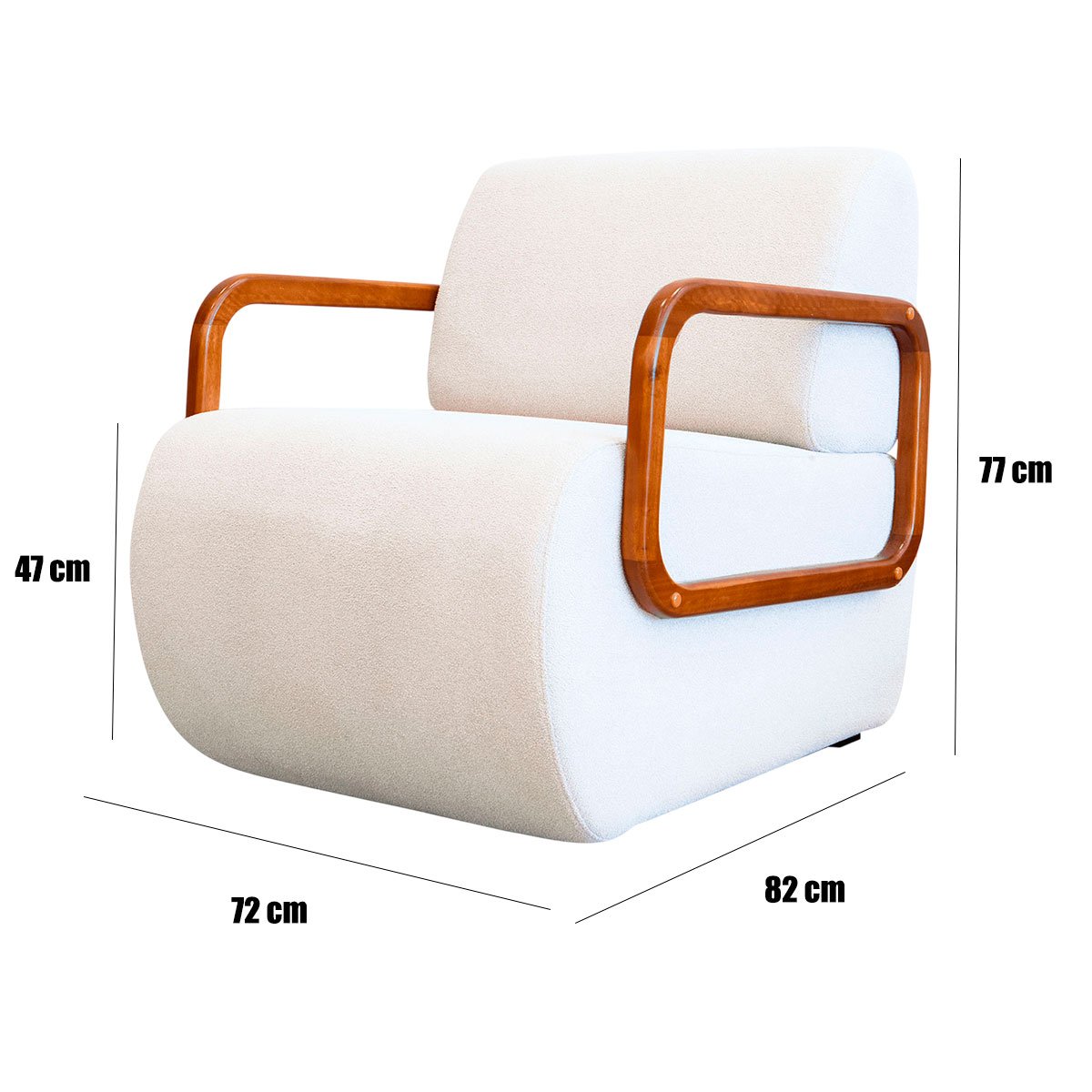 Kit 2 Poltronas para Sala e Escritório Decorativas Kieven Linho Palha