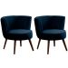 Kit 2 Poltronas para Sala e Escritório Decorativas Lara Veludo Azul Marinho