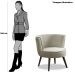 Kit 2 Poltronas para Sala e Escritório Decorativas Lara Veludo Bege