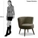 Kit 2 Poltronas para Sala e Escritório Decorativas Lara Veludo Castor