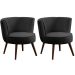 Kit 2 Poltronas para Sala e Escritório Decorativas Lara Veludo Cinza