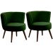 Kit 2 Poltronas para Sala e Escritório Decorativas Lara Veludo Verde