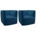 Kit 2 Poltronas para Sala e Escritório Decorativas Maliva Veludo Azul Marinho