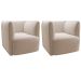 Kit 2 Poltronas para Sala e Escritório Decorativas Maliva Veludo Bege