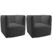 Kit 2 Poltronas para Sala e Escritório Decorativas Maliva Veludo Cinza