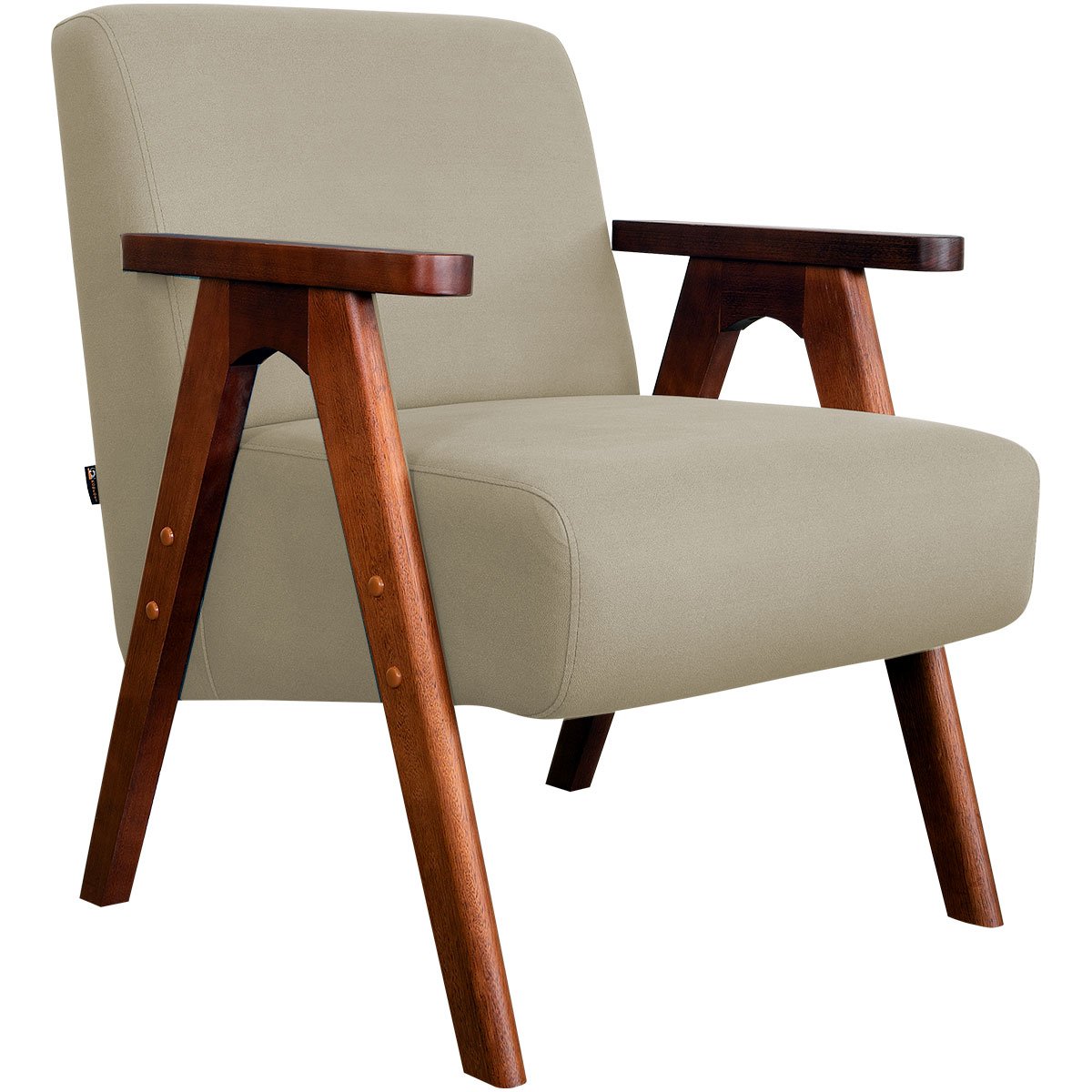 Kit 2 Poltronas para Sala e Escritório Decorativas Oceania Veludo Bege