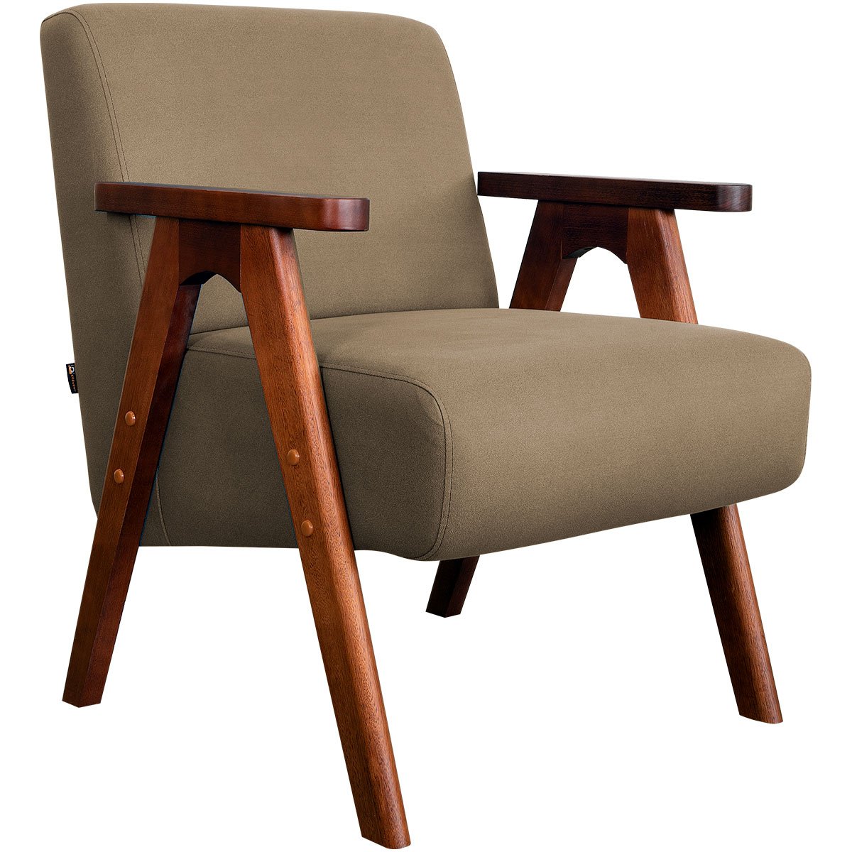 Kit 2 Poltronas para Sala e Escritório Decorativas Oceania Veludo Castor
