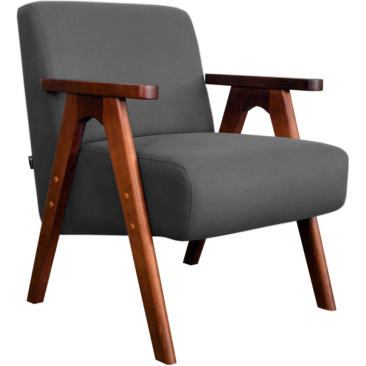 Kit 2 Poltronas para Sala e Escritório Decorativas Oceania Veludo Cinza