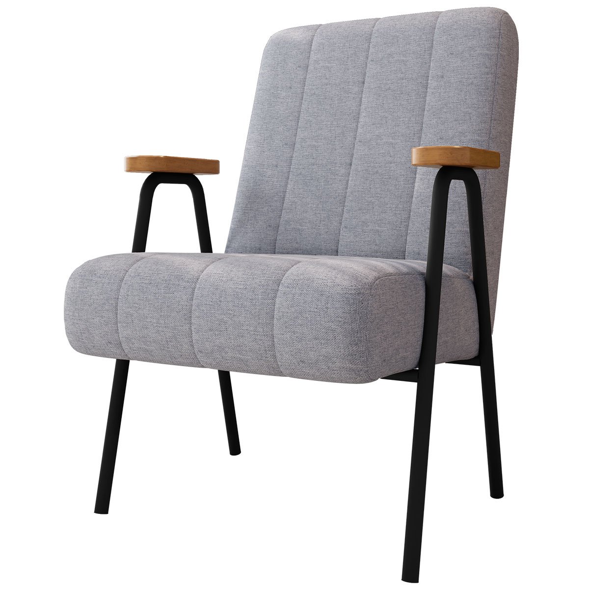 Kit 2 Poltronas para Sala e Escritório Decorativas Phoenix Linho Cinza