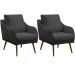 Kit 2 Poltronas para Sala e Escritório Decorativas Síria Veludo Cinza