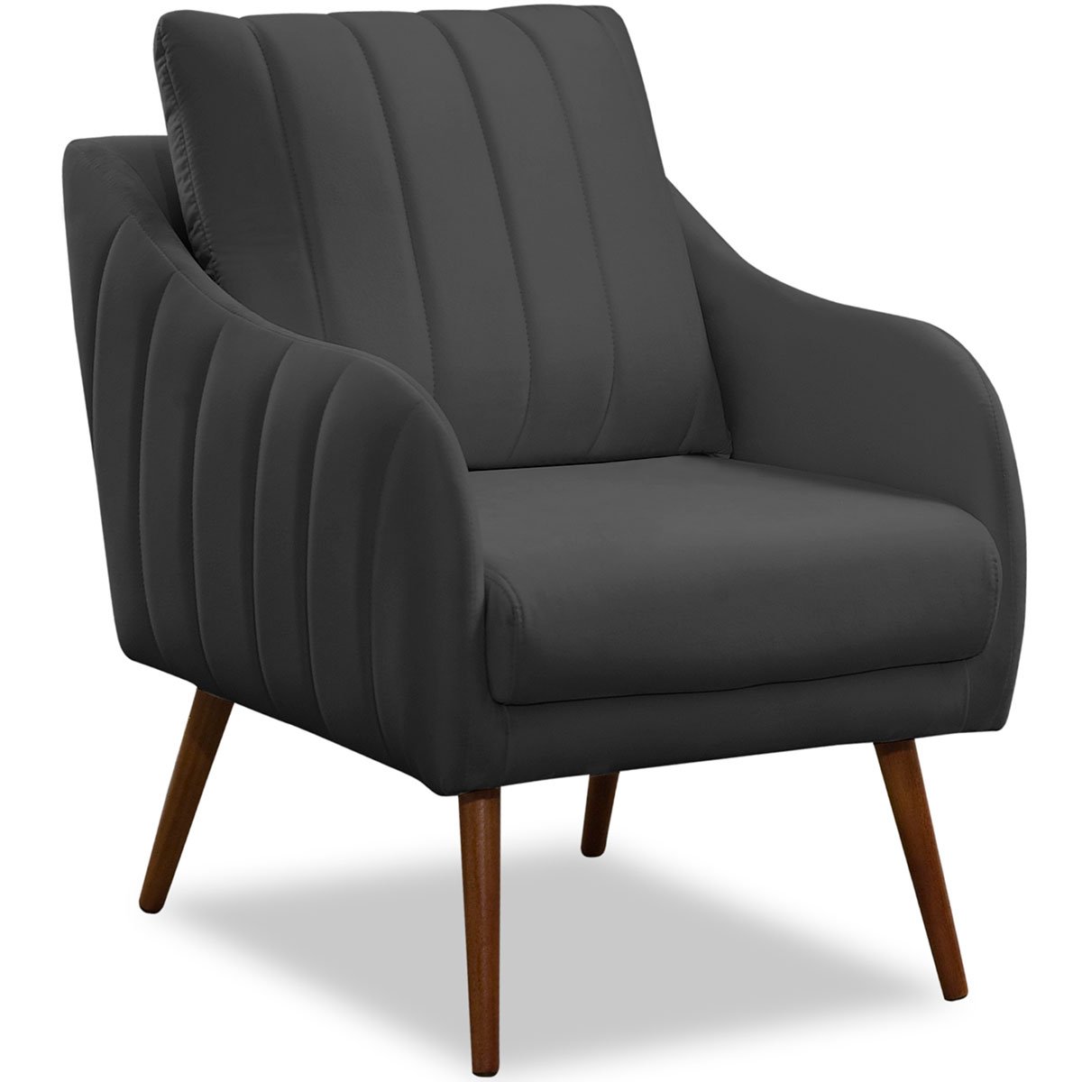 Kit 2 Poltronas para Sala e Escritório Decorativas Síria Veludo Cinza