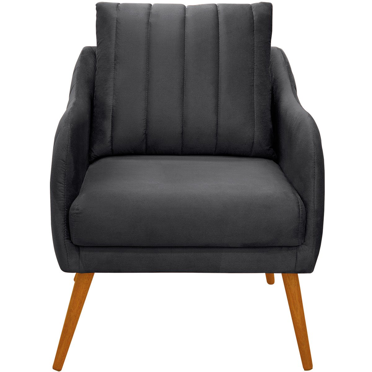 Kit 2 Poltronas para Sala e Escritório Decorativas Síria Veludo Cinza