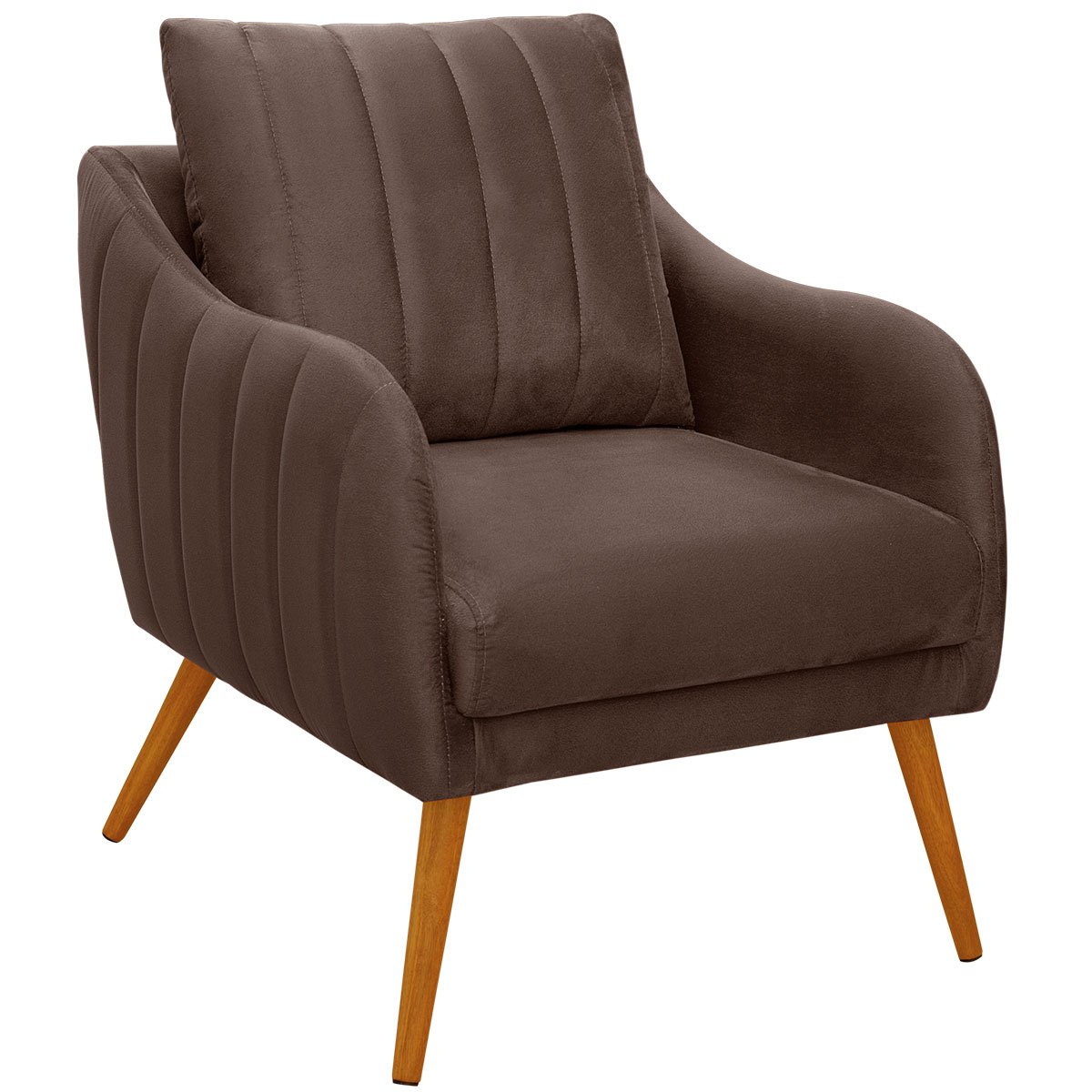 Kit 2 Poltronas para Sala e Escritório Decorativas Síria Veludo Marrom