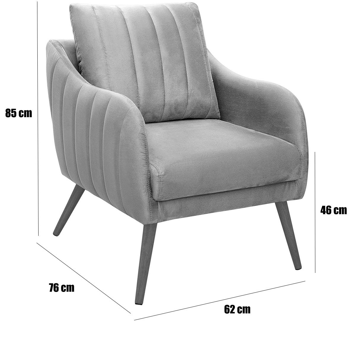 Kit 2 Poltronas para Sala e Escritório Decorativas Síria Veludo Marrom