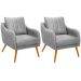 Kit 2 Poltronas para Sala e Escritório Decorativas Síria Veludo Prata