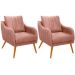 Kit 2 Poltronas para Sala e Escritório Decorativas Síria Veludo Rosê