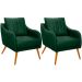 Kit 2 Poltronas para Sala e Escritório Decorativas Síria Veludo Verde