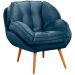 Kit 2 Poltronas para Sala e Escritório Decorativas Vitória Veludo Azul Marinho