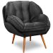 Kit 2 Poltronas para Sala e Escritório Decorativas Vitória Veludo Cinza