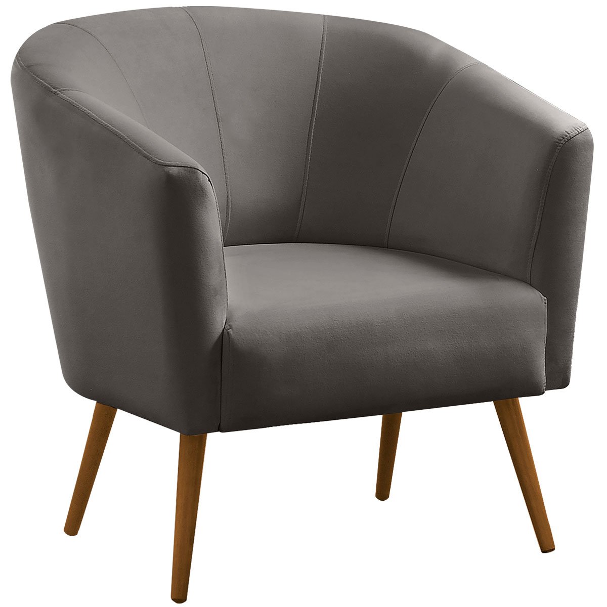 Kit 2 Poltronas para Sala e Escritório Pé Palito Belize Veludo Cinza