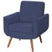Kit 2 Poltronas para Sala e Escritório Pé Palito Milão Veludo Azul Marinho