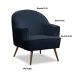 Poltrona Decorativa Pérola Pés Palito Veludo Azul Marinho