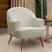 Poltrona Decorativa Pérola Pés Palito Veludo Bege