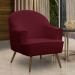 Poltrona Decorativa Pérola Pés Palito Veludo Bordô