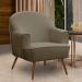 Poltrona Decorativa Pérola Pés Palito Veludo Castor