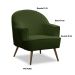 Poltrona Decorativa Pérola Pés Palito Veludo Verde