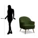 Poltrona Decorativa Pérola Pés Palito Veludo Verde