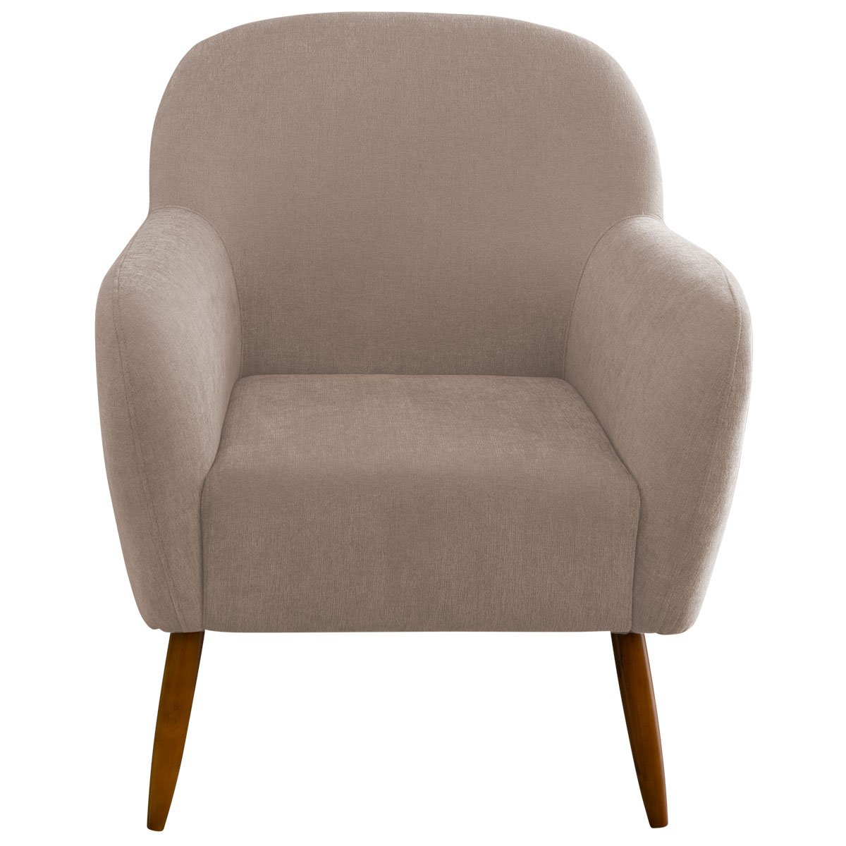Poltrona para Sala Decorativa Pés Palito Lapazze Linho Bege