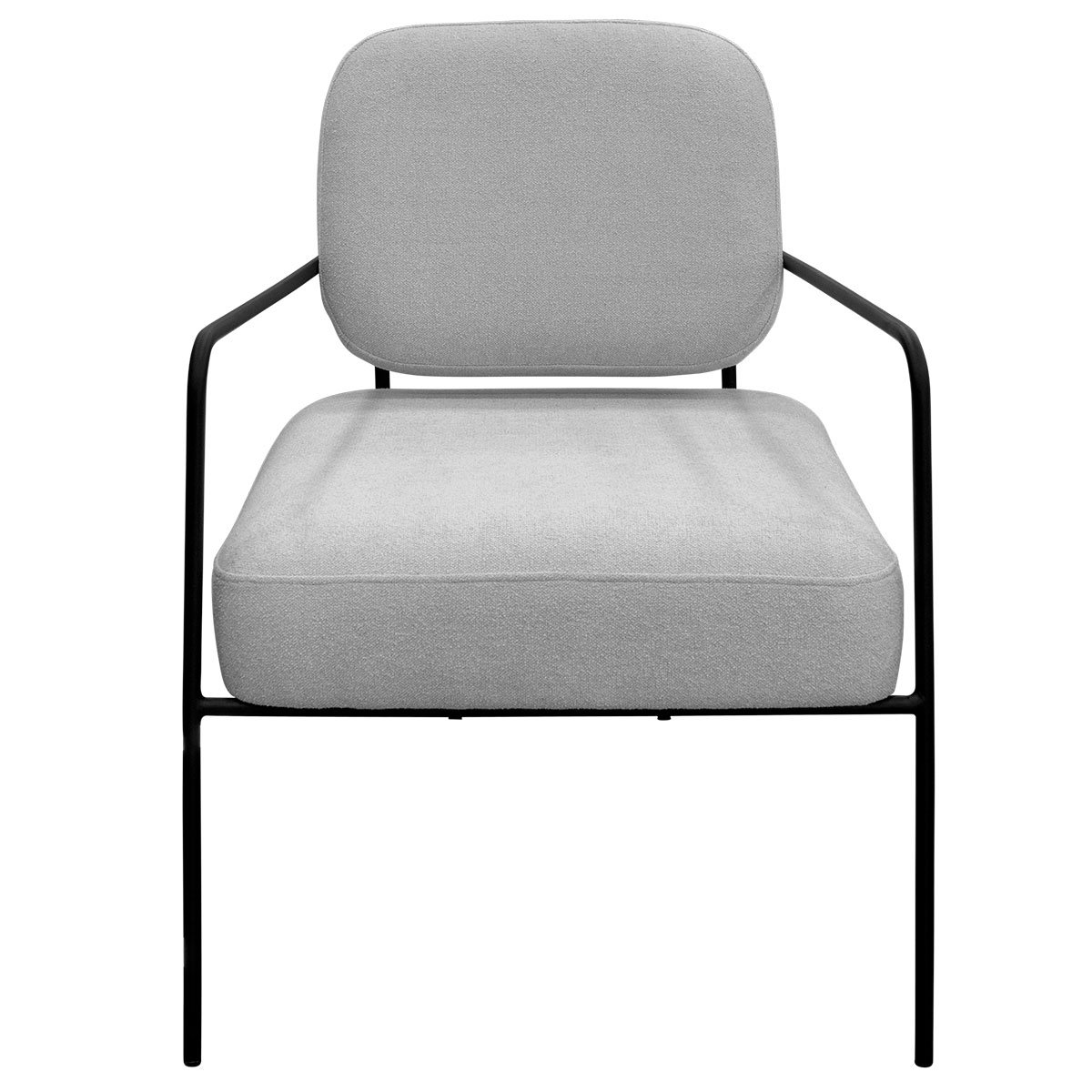 Poltrona para Sala e Escritório Base de Metal Kaety Linho Cinza