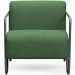 Poltrona para Sala e Escritório Base de Metal Melin Linho Verde