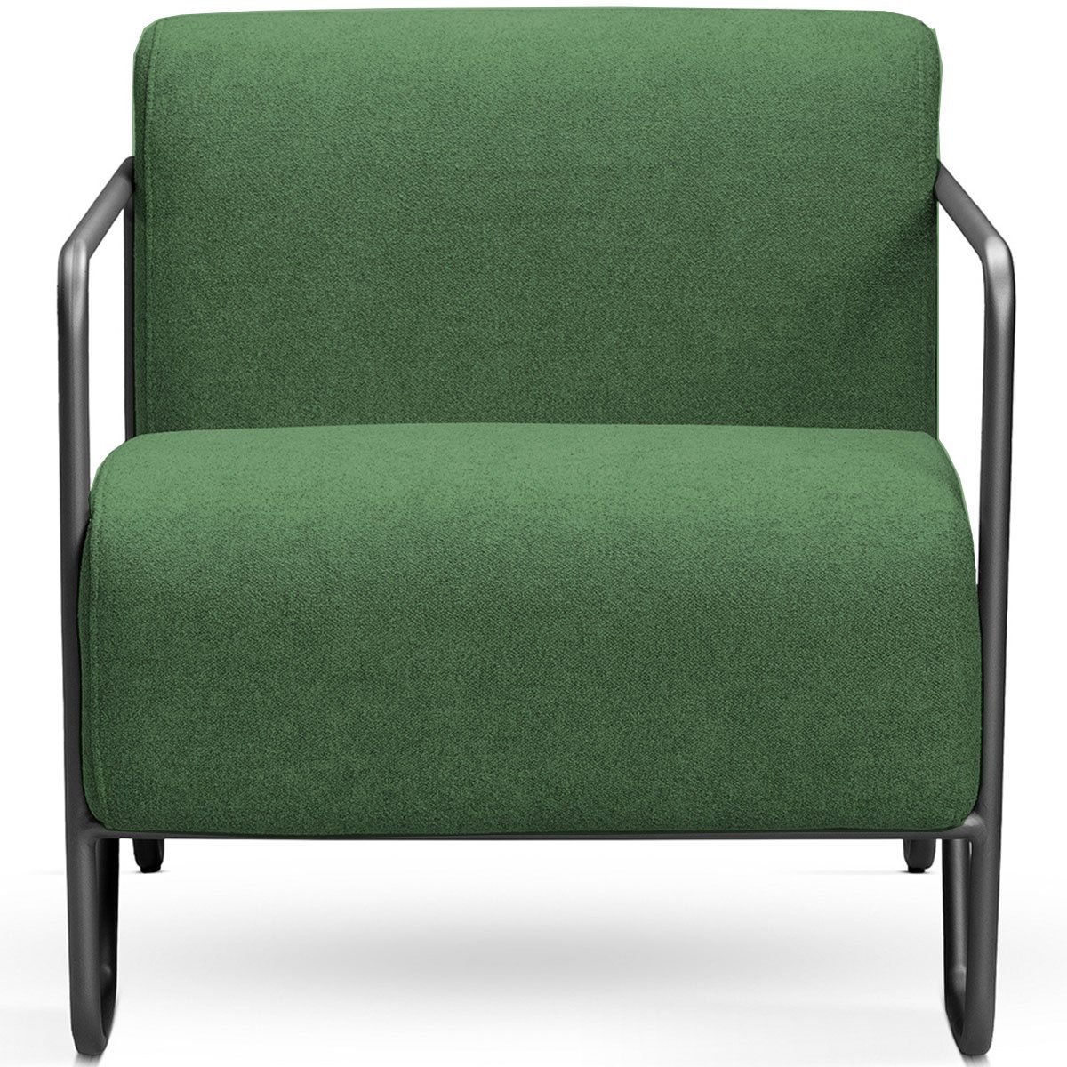 Poltrona para Sala e Escritório Base de Metal Melin Linho Verde