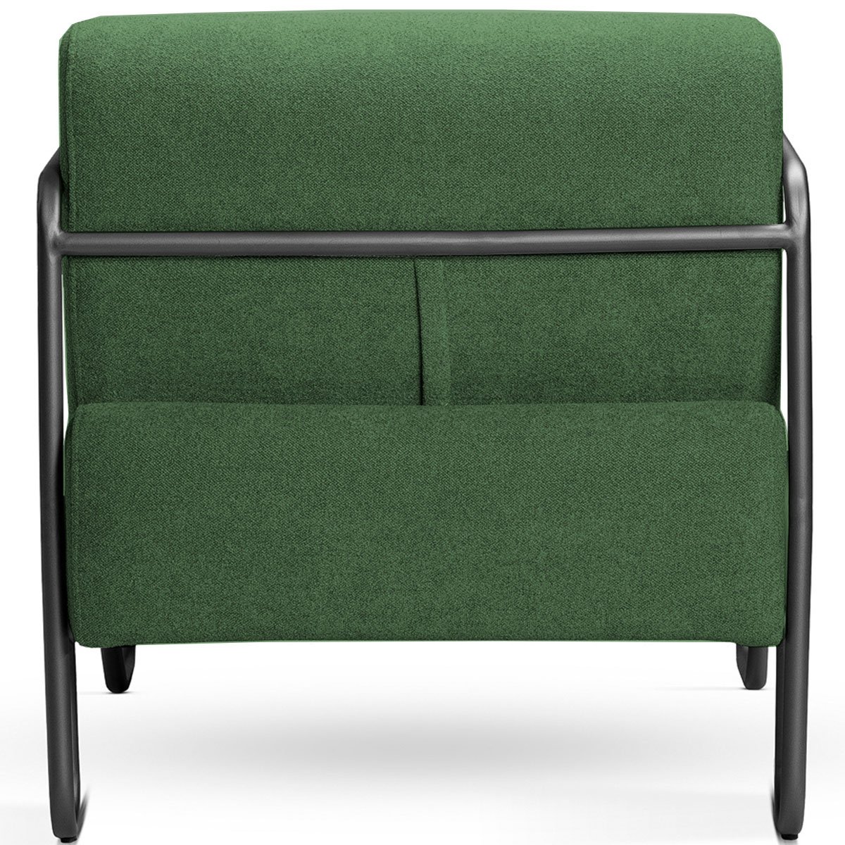 Poltrona para Sala e Escritório Base de Metal Melin Linho Verde