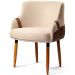 Poltrona para Sala e Escritório Decorativa Cássia Corino Marrom/Linho Bege