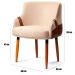 Poltrona para Sala e Escritório Decorativa Cássia Corino Marrom/Linho Bege