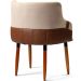 Poltrona para Sala e Escritório Decorativa Cássia Corino Marrom/Linho Bege