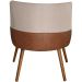 Poltrona para Sala e Escritório Decorativa Cássia Corino Marrom/Linho Bege