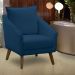 Poltrona para Sala e Escritório Decorativa Ellen Veludo Azul Marinho