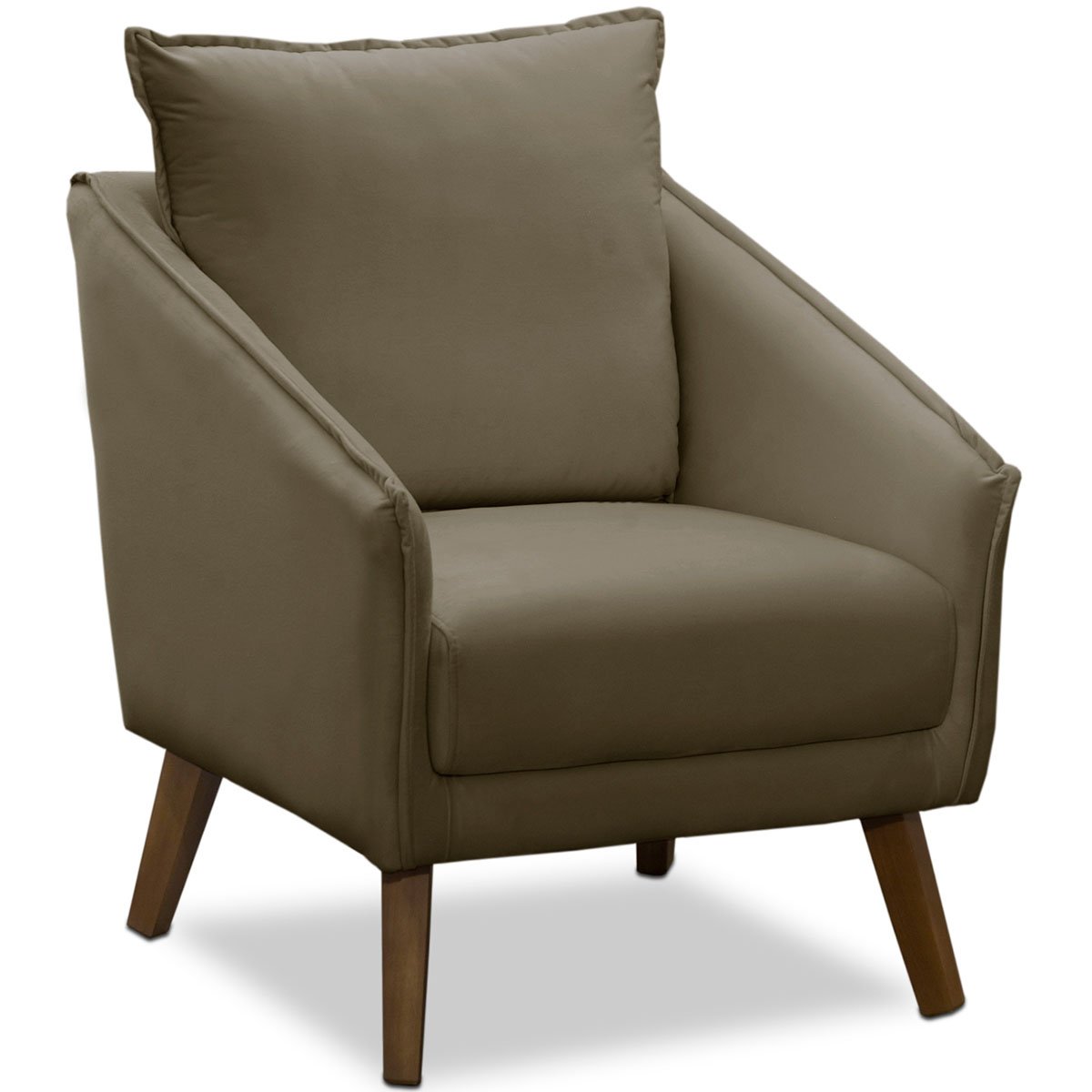 Poltrona para Sala e Escritório Decorativa Ellen Veludo Castor