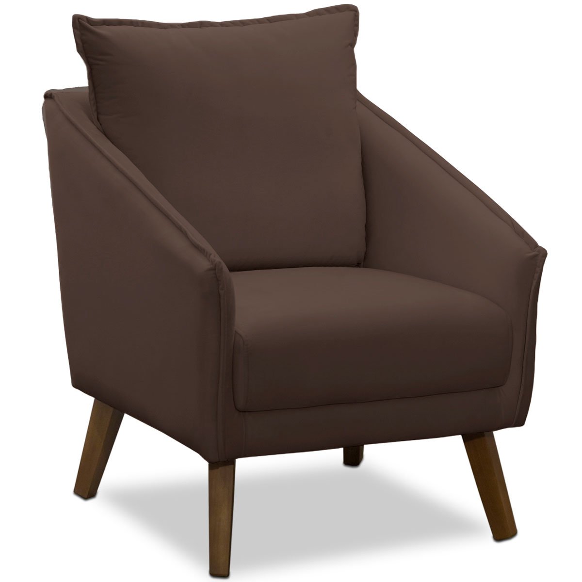 Poltrona para Sala e Escritório Decorativa Ellen Veludo Marrom