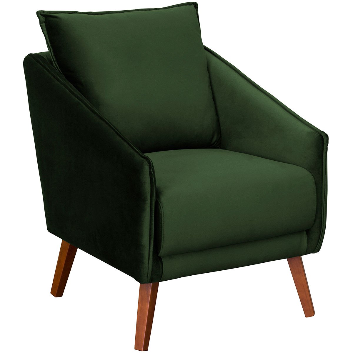 Poltrona para Sala e Escritório Decorativa Ellen Veludo Verde