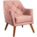 Poltrona para Sala e Escritório Decorativa Héstia Veludo Rosê