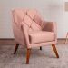 Poltrona para Sala e Escritório Decorativa Héstia Veludo Rosê