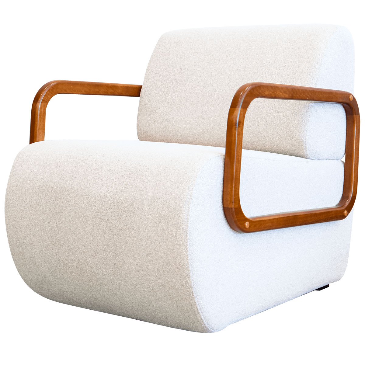 Poltrona para Sala e Escritório Decorativa Kieven Linho Palha