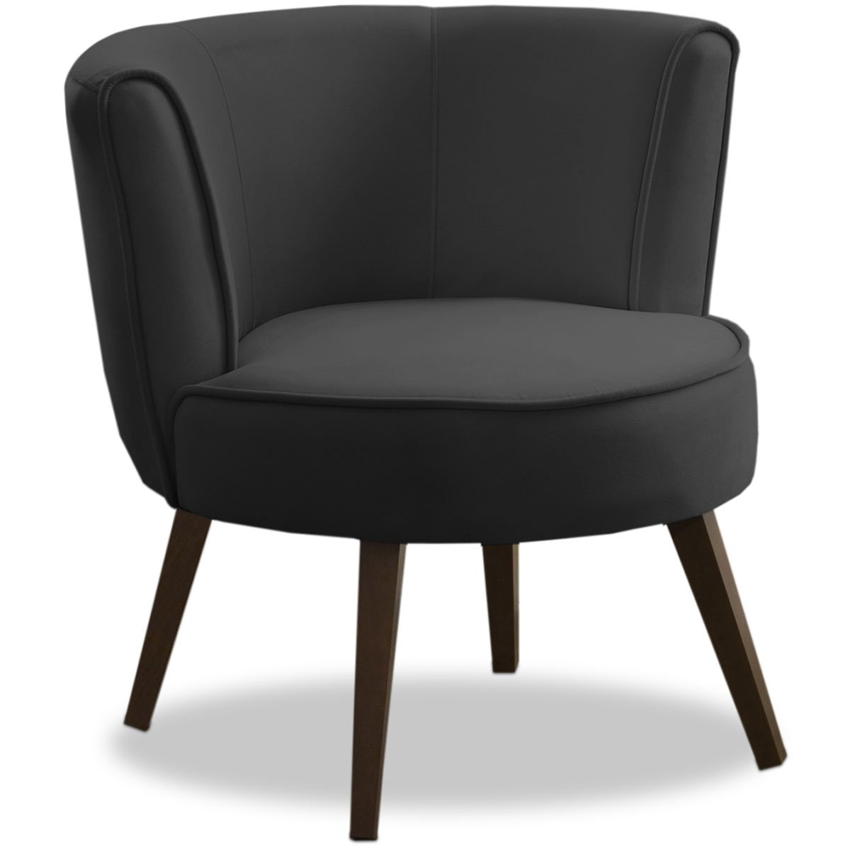 Poltrona para Sala e Escritório Decorativa Lara Veludo Cinza