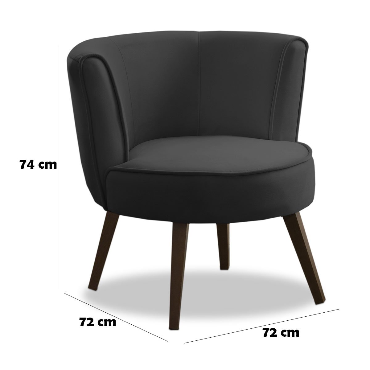 Poltrona para Sala e Escritório Decorativa Lara Veludo Cinza